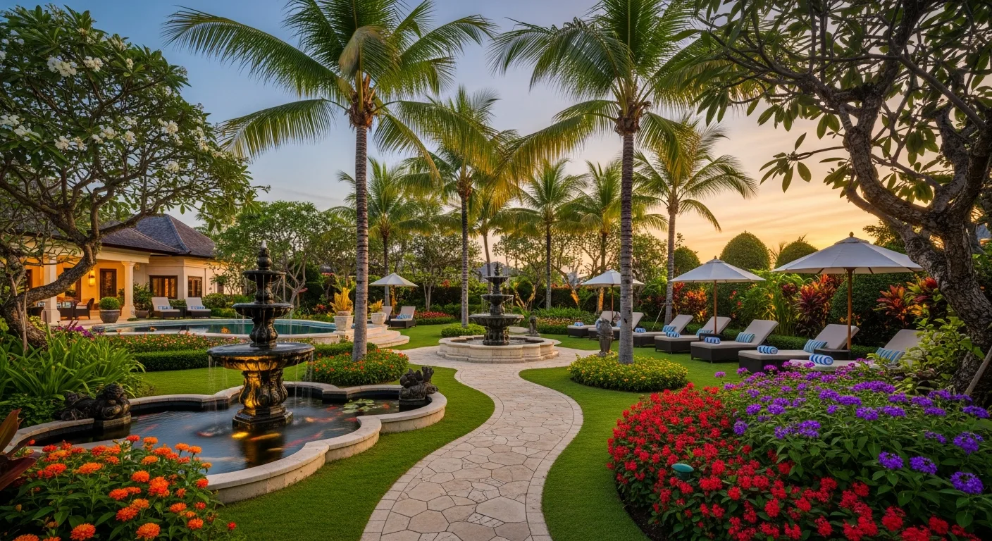 Tropical villa garden